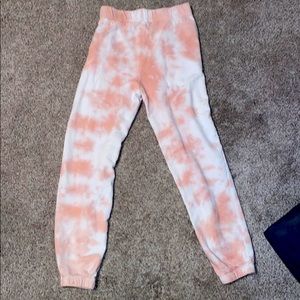 Forever 21 Pink & White Tie Dye Sweatpants